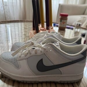 White and silver ladies Nike Dunks size 9